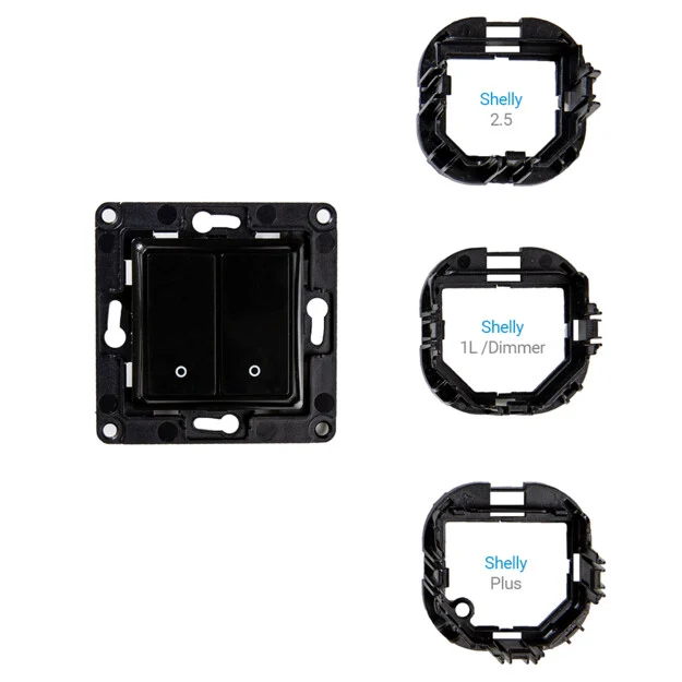 Shelly Wall Switch with 2 Buttons Black - Image 2
